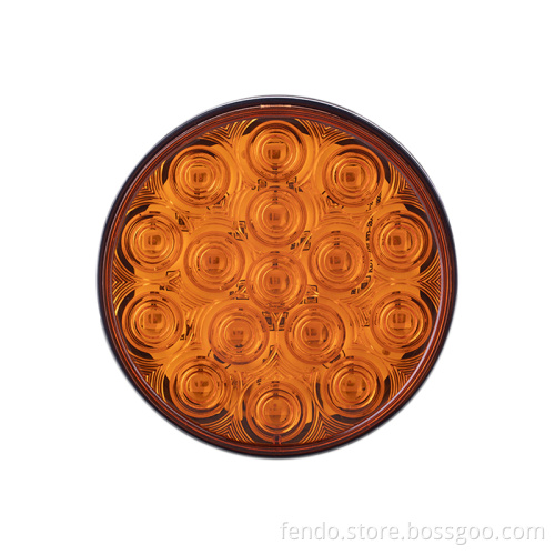 Universal High-Quality 4 Inch Round Amber 10-30V 16LED Trailer Truck Tail Light